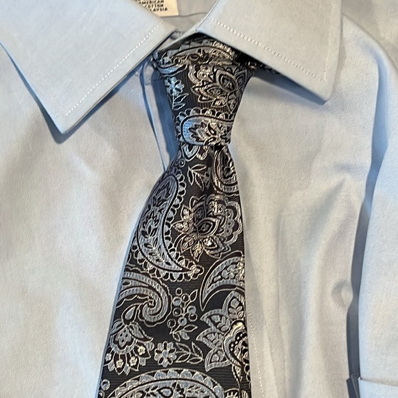NWT Daniel Cremieux Men's Seven Fold Blue Paisley 100% Silk Tie - Picture 6 of 8